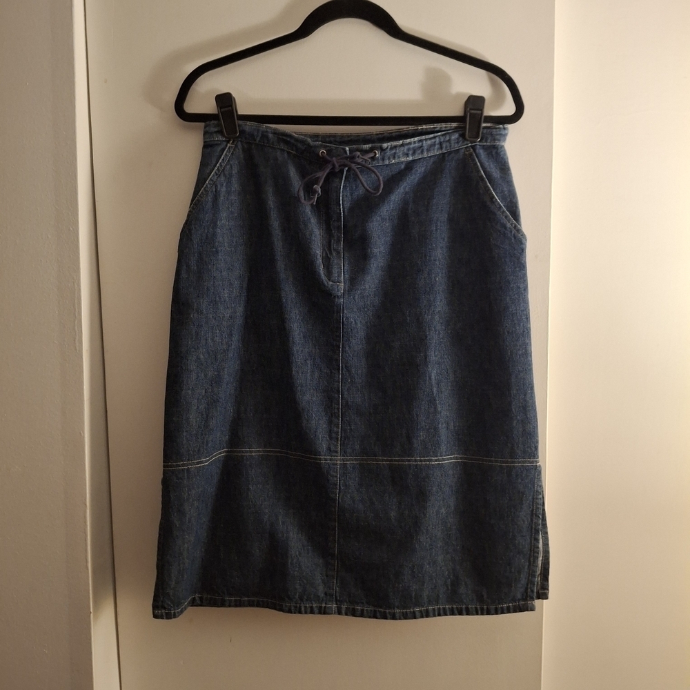 Faded Glory Women's A-Line Denim Skirt - Dark Blue